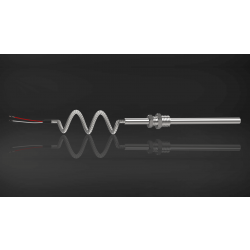 J Type Simplex mineral insulated thermocouple with cable, sheath material SS 316, sheath dia 4.5 mm, sheath length 1000mm, 1 mtr. Long Teflon/Teflon SS braided cable