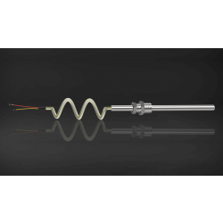 K Type Simplex mineral insulated thermocouple with cable, sheath material SS 316, sheath dia 4.5 mm, sheath length 1000mm, 1 mtr. Long Teflon/Teflon SS braided cable