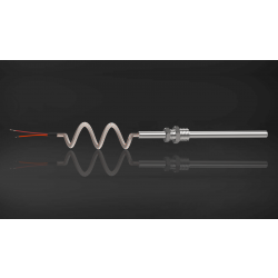 N Type Simplex mineral insulated thermocouple with cable, sheath material SS 316, sheath dia 8 mm, sheath length 600mm, 2 mtr. Long Teflon insulated SS Braided cable
