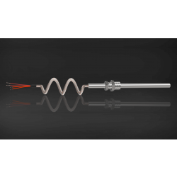N Type Duplex mineral insulated thermocouple with cable, sheath material SS 316, sheath dia 6 mm, sheath length 500mm, 1 mtr. Long Teflon/Teflon SS braided cable