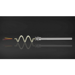 K Thermocouple with Cable and Fitting, Duplex, Inconel 600, 4.5 mm dia, 1000 mm length, 1/2"NPT fitting, 2 Mtr. Long Teflon insulated SS Braided cable