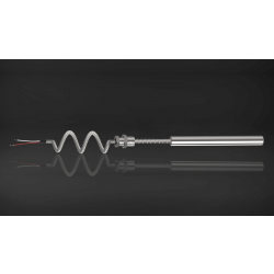 J Type Simplex Thermocouple with Cable and Fitting (Spring Loaded), SS 316, 3 mm dia, 450 mm length, 500 mm (spring+sheath length), 1/2"NPT, 2 Mtr. Teflon Insulated with SS Braiding Cable (T-204)