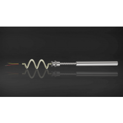 K Type Simplex Thermocouple with Cable and Fitting (Spring Loaded), SS 316, 4.5 mm dia, 150 mm length, 200 mm (spring+sheath length), 1/2"NPT, 2 Mtr. Teflon Insulated with SS Braiding Cable (T-204)