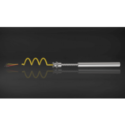 K Type Duplex Thermocouple with Cable and Fitting (Spring Loaded), Inconel 600, 3 mm dia, 200 mm length, 250 mm (spring+sheath length), 1/2"NPT, 2 Mtr. Teflon Insulated Cable (T-204)
