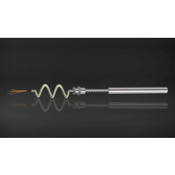 K Type Duplex Thermocouple with Cable and Fitting (Spring Loaded), Inconel 600, 3 mm dia, 150 mm length, 200 mm (spring+sheath length), 1/2"NPT, 2 Mtr. Teflon Insulated with SS Braiding Cable (T-204)