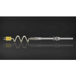 K Type Mineral Insulated Thermocouple with Cable and Connector, 4.5mm Dia, Inconel 600, 850mm Length (T-271)