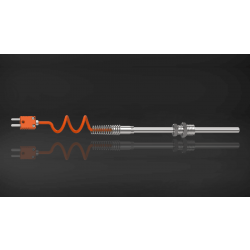 N Type Mineral Insulated Thermocouple with Cable and Connector, 8mm Dia, SS 310, 400mm Length (T-271)