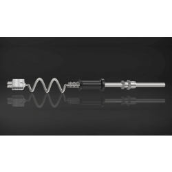 J Type Duplex Thermocouple with Cable and Standard Connector, SS 316, 8 mm dia, 850 mm length, 1 Mtr. long Teflon Insulated SS Braided cable (T-272)