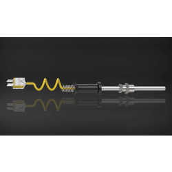 K Type Duplex Thermocouple with Cable and Miniature Connector, SS 316, 8 mm dia, 850 mm length, 1 Mtr. long Teflon insulated cable (T-272)