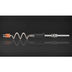 N Type Simplex Thermocouple with Cable and Miniature Connector, SS 310, 6 mm dia, 850 mm length, 1 Mtr. long Teflon Insulated SS Braided cable (T-272)