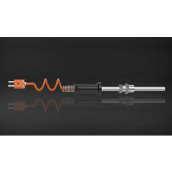 N Type Simplex Thermocouple with Cable and Standard Connector, SS 310, 8 mm dia, 850 mm length, 1 Mtr. long Teflon insulated cable (T-272)