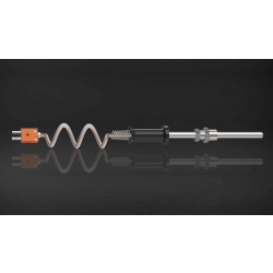 N Type Simplex Thermocouple with Cable and Standard Connector, Inconel 600, 8 mm dia, 400 mm length, 1 Mtr. long Teflon Insulated SS Braided cable (T-272)