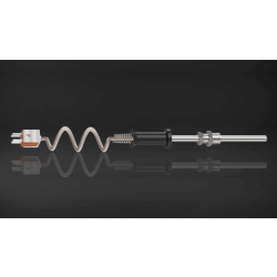 N Type Duplex Thermocouple with Cable and Miniature Connector, SS 310, 8 mm dia, 850 mm length, 1 Mtr. long Teflon Insulated SS Braided cable (T-272)